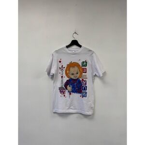 Vintage Chucky Shirt Small White Horror Graphic‎ Tee INTEX American Activewear